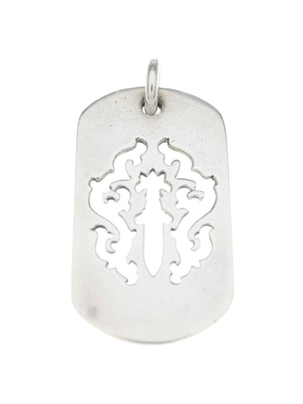 Chrome Hearts Tag Dagger Cutout Dog Tag Large Necklace Top